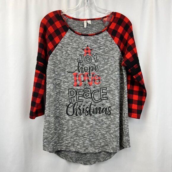 Cato Women’s 3/4 Sleeve Christmas Thermal Top Multicolor Soft Size Small - Picture 1 of 8